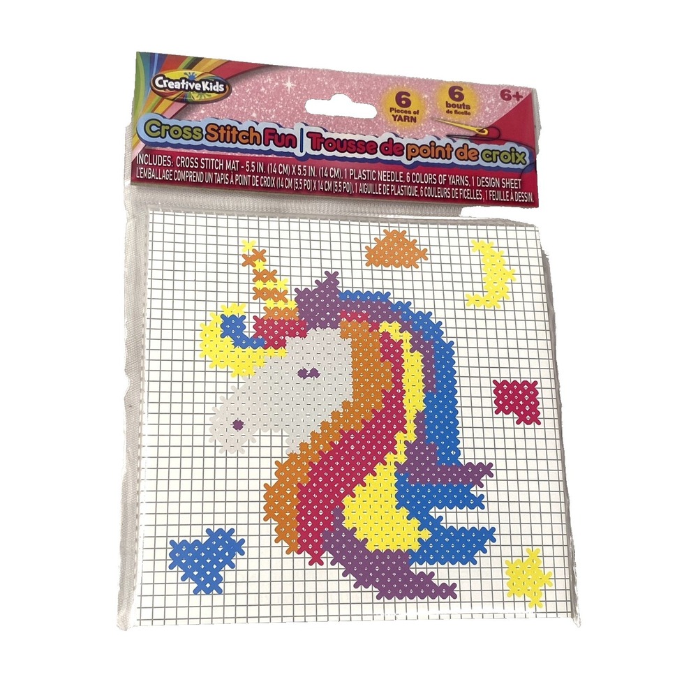 creative kids cross stitch craft kit 5.5X5.5‎ inch UNICORN